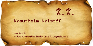 Krautheim Kristóf névjegykártya